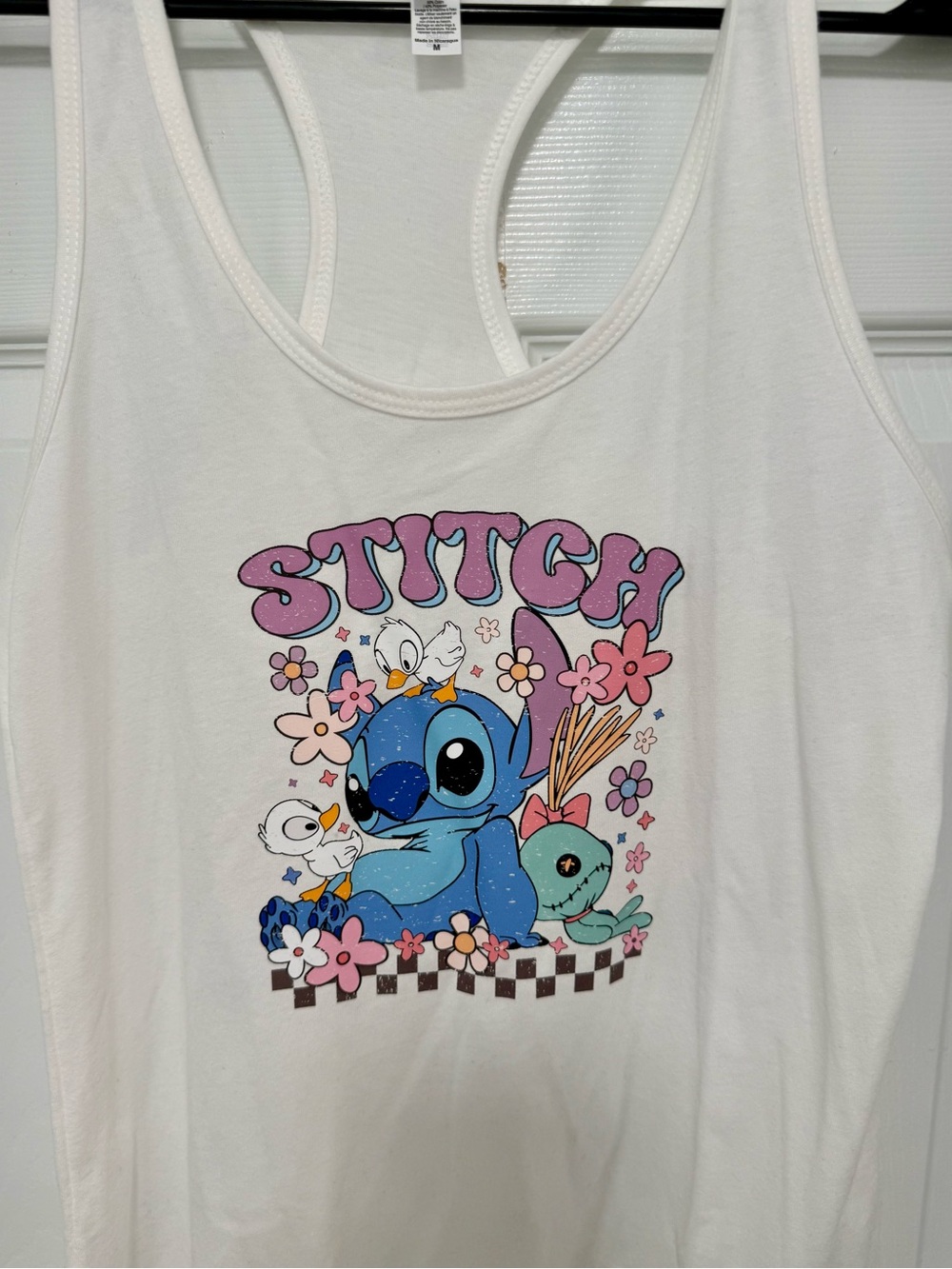 Stitch Graphic Tank Top - White